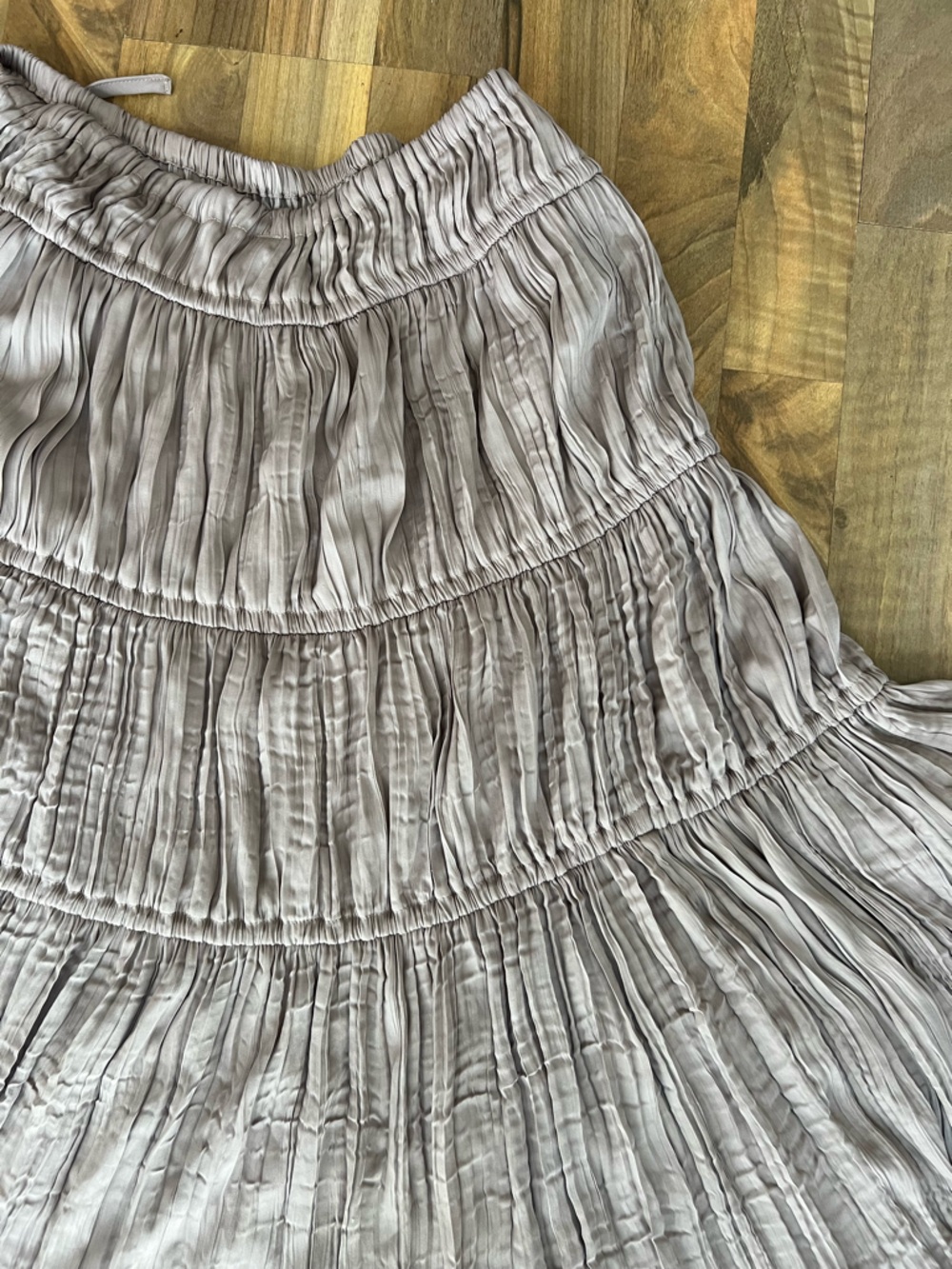Free People Beige-Taupe Tiered Wrap (kind of) Midi Skirt, XS - EEUC / like new - Picture 11 of 13